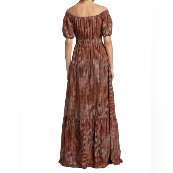 NWT $495 Ramy Brook - MEGAN DRESS Brown Maxi Dress with Bow Detail size XS - Picture 6 of 15